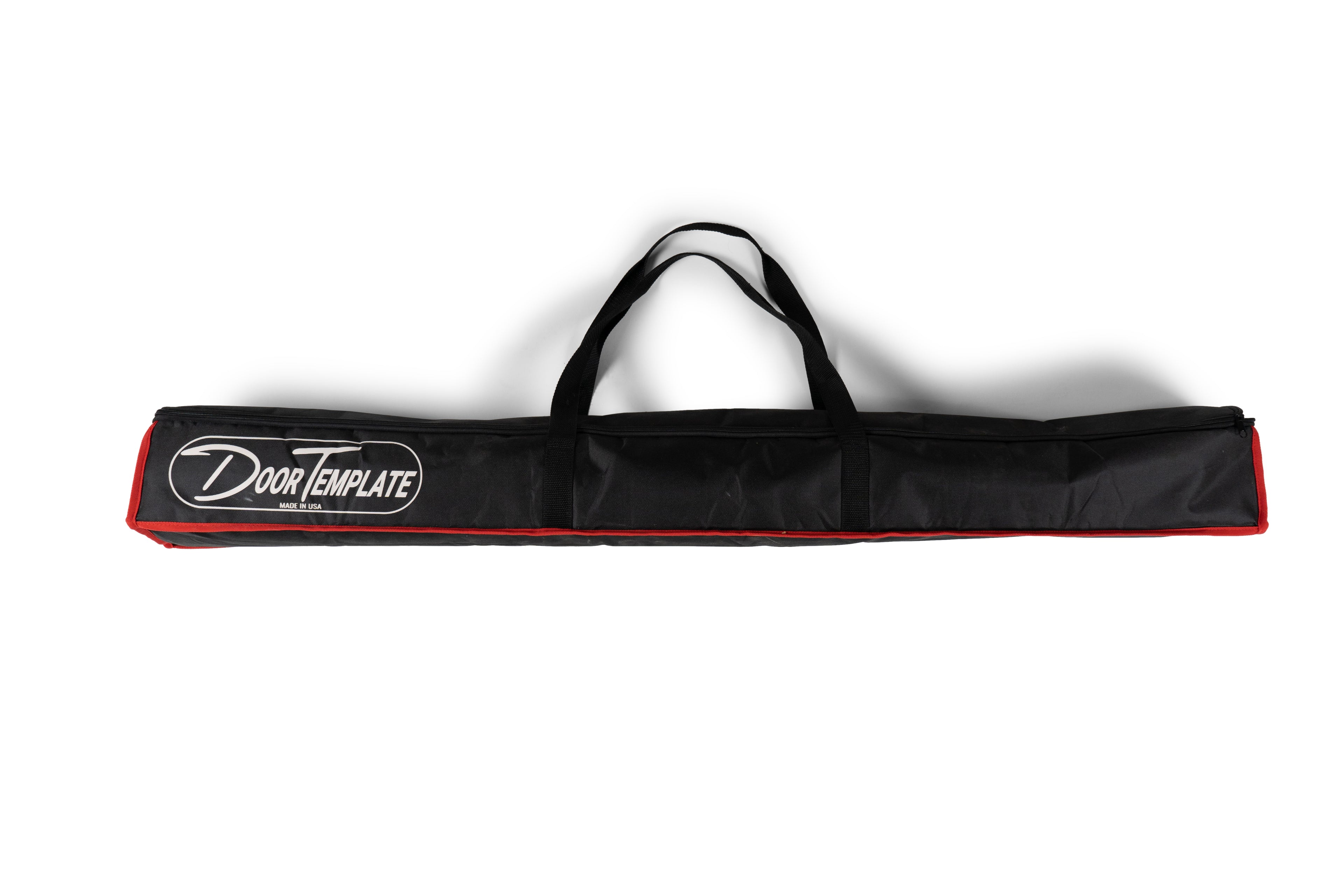 Door Template multi-piece kit packed in the included carry bag, ready for transport between job sites.